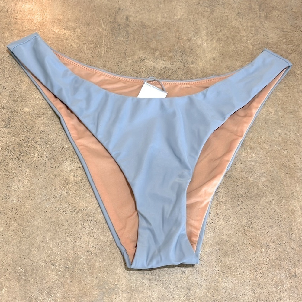 NWT J. Crew Blue Curved Waist Cheeky Bikini Bottom Size S